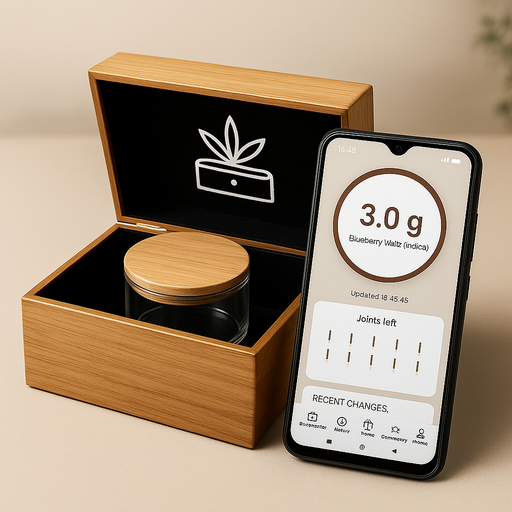 PotBox smart cannabis storage device with mobile app